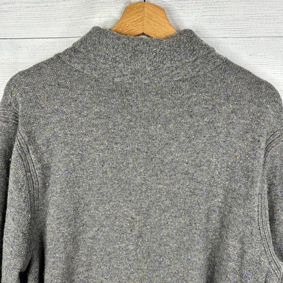 Rag & Bone Mens size XL 100% Wool Charcoal Gray Confetti Nelson Sweater - Picture 6 of 10